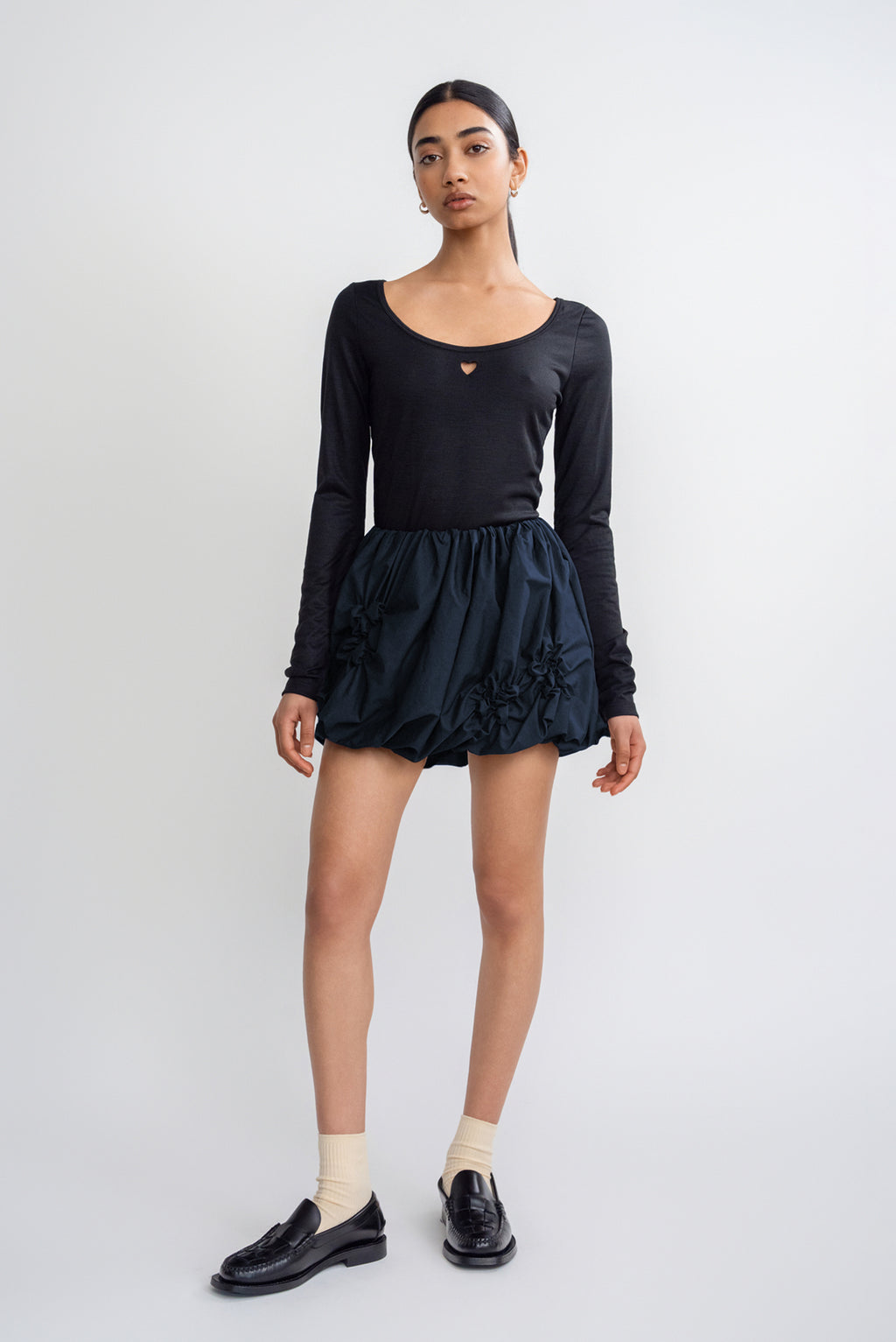 Celeste Bubble Miniskirt - French Navy