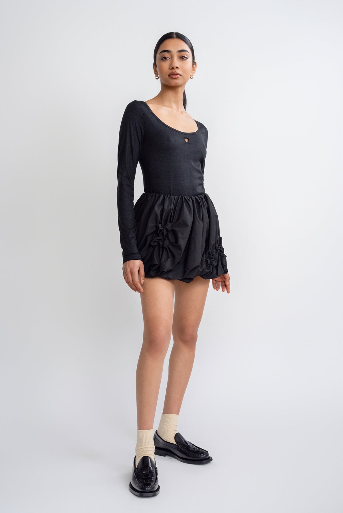 Celeste Bubble Miniskirt - Black